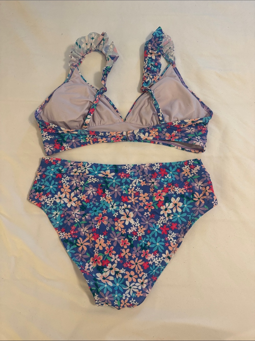 Floral Cupshe Two-Piece Bikini Set in Blue - Picture 2 of 8